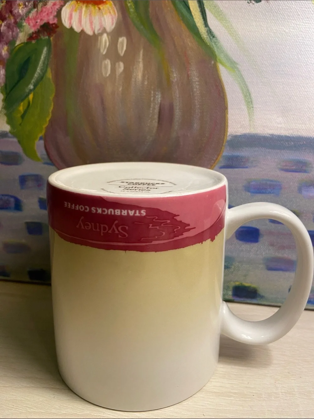 Starbucks Sydney Mug with Pink Interior and Accent Band